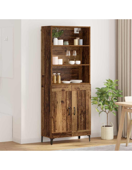 Credenza 2 pcs Legno vecchio Legno multistrato