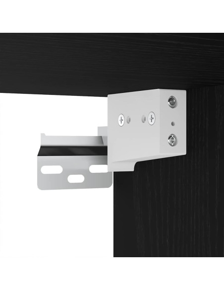 Credenza Montaggio a parete 2 pcs Rovere nero Legno multistrato