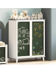 Armadio Lavagna con porta Grigio e bianco Legno multistrato 2