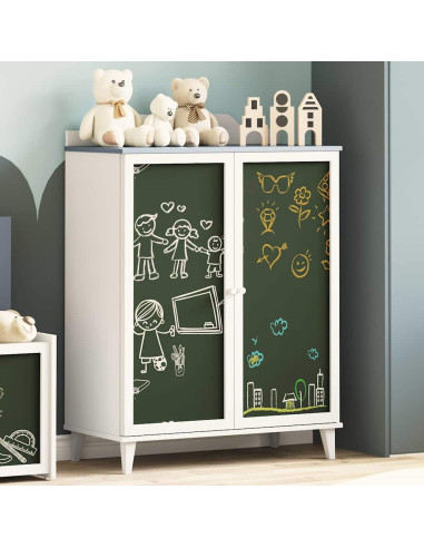 Armadio Lavagna con porta Grigio e bianco Legno multistrato
