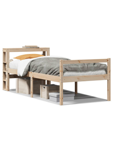 Letto per Anziani con Testiera 100x200 cm Legno Massello Pino