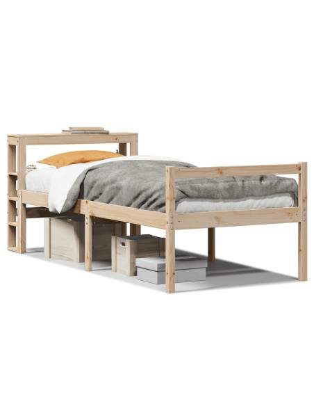 Letto per Anziani con Testiera 100x200 cm Legno Massello Pino