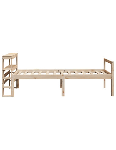 Letto per Anziani con Testiera 100x200 cm Legno Massello Pino