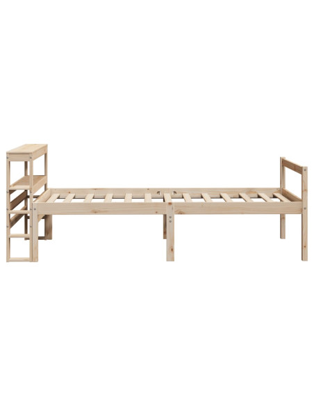 Letto per Anziani con Testiera 100x200 cm Legno Massello Pino