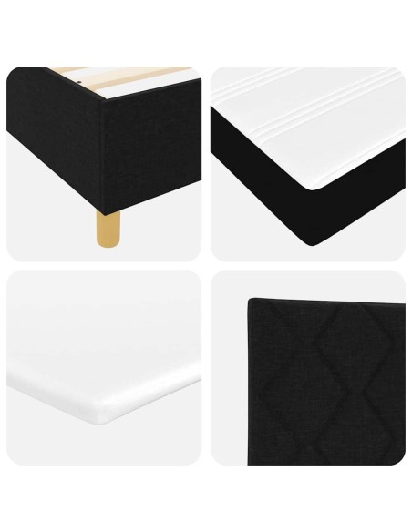 Letto a molle con testiera Nero 140 x 190 cm Tessuto