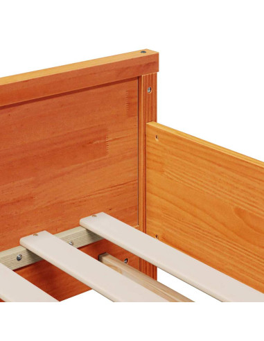 Struttura del letto con materasso Cera marrone 80 x 200 cm