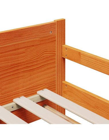 Struttura del letto con materasso Cera marrone 80 x 200 cm