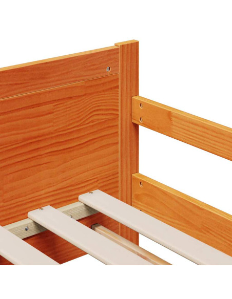 Struttura del letto con materasso Cera marrone 80 x 200 cm