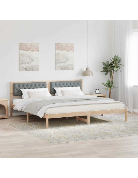 Struttura del letto Grigio chiaro 200 x 200 cm Tessuto