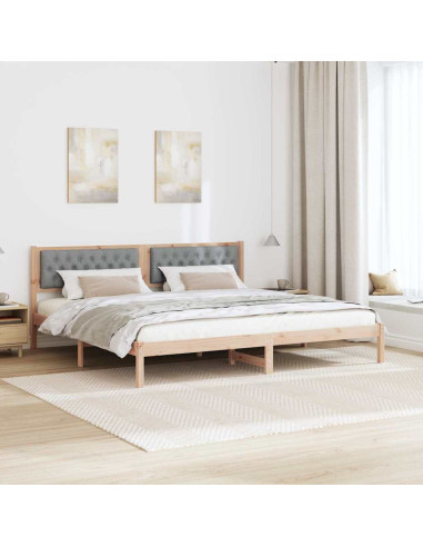 Struttura del letto Grigio chiaro 200 x 200 cm Tessuto