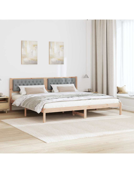 Struttura del letto Grigio chiaro 200 x 200 cm Tessuto