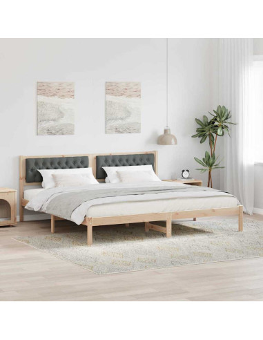 Struttura del letto Grigio scuro 200 x 200 cm Tessuto