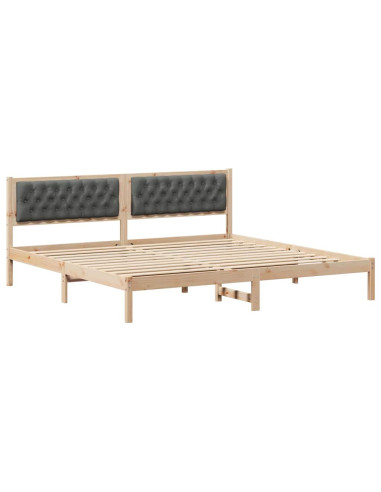 Struttura del letto Grigio scuro 200 x 200 cm Tessuto