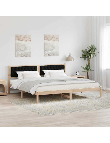 Struttura del letto con testiera Nero 200 x 200 cm Tessuto