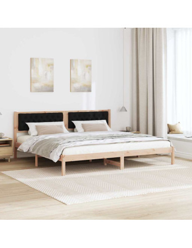 Struttura del letto con testiera Nero 200 x 200 cm Tessuto