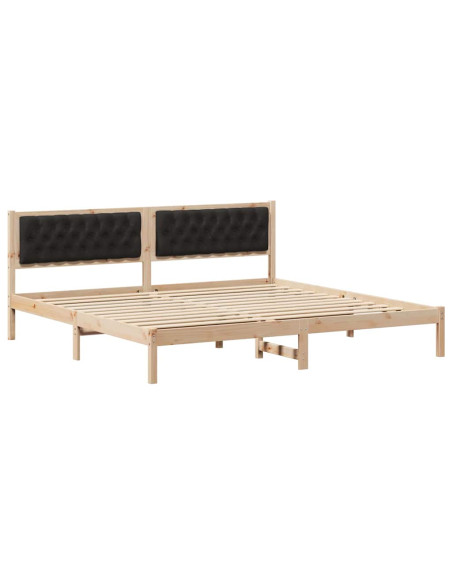 Struttura del letto con testiera Nero 200 x 200 cm Tessuto