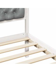 Struttura del letto Grigio chiaro 200 x 200 cm Tessuto 2