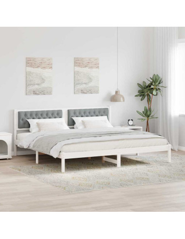 Struttura del letto Grigio chiaro 200 x 200 cm Tessuto