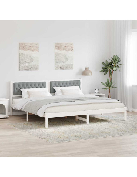 Struttura del letto Grigio chiaro 200 x 200 cm Tessuto