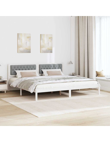 Struttura del letto Grigio chiaro 200 x 200 cm Tessuto