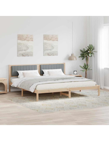 Struttura del letto Grigio chiaro 200 x 200 cm Pino massello