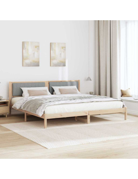Struttura del letto Grigio chiaro 200 x 200 cm Pino massello
