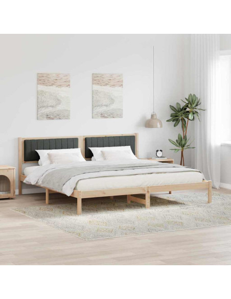 Struttura del letto Grigio scuro 200 x 200 cm Pino massello