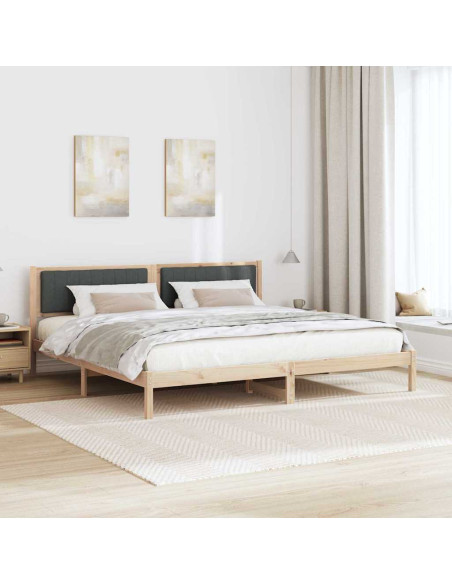 Struttura del letto Grigio scuro 200 x 200 cm Pino massello