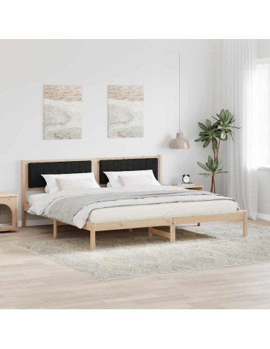 Struttura del letto Nero 200 x 200 cm Pino massello