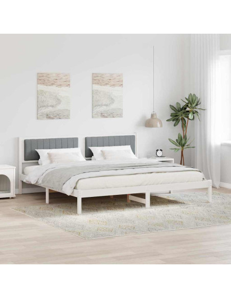 Struttura del letto Grigio chiaro 200 x 200 cm Pino massello