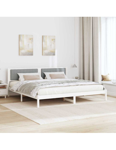 Struttura del letto Grigio chiaro 200 x 200 cm Pino massello