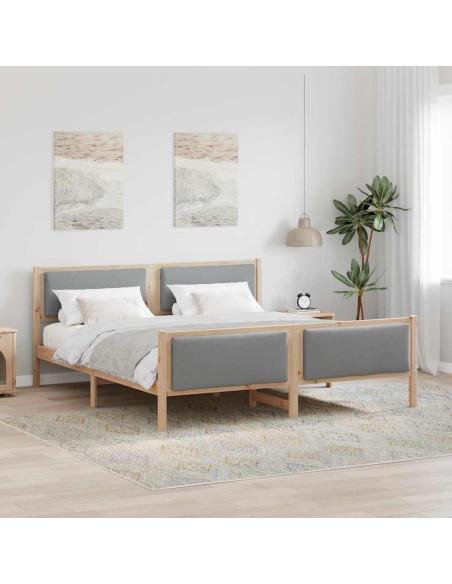 Struttura del letto Grigio chiaro 200 x 200 cm Tessuto