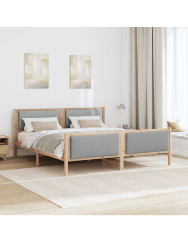 Struttura del letto Grigio chiaro 200 x 200 cm Tessuto