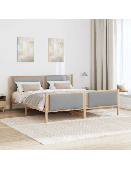 Struttura del letto Grigio chiaro 200 x 200 cm Tessuto