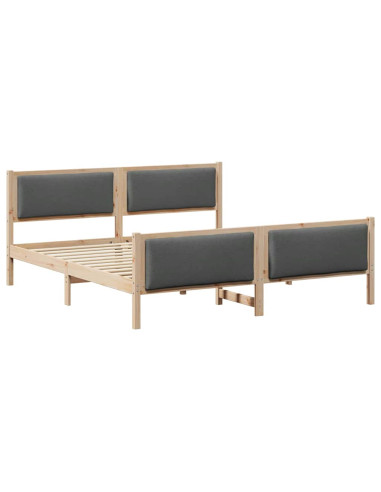 Struttura del letto Grigio scuro 200 x 200 cm Tessuto