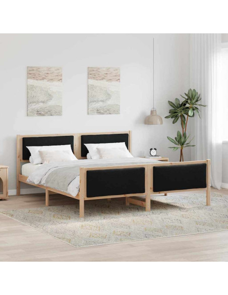 Struttura del letto con testiera Nero 200 x 200 cm Tessuto