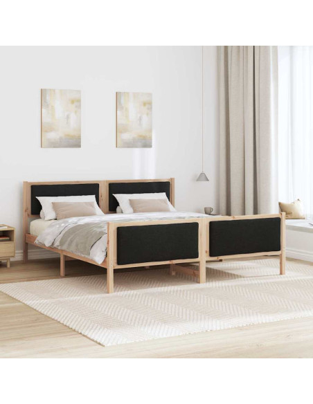 Struttura del letto con testiera Nero 200 x 200 cm Tessuto