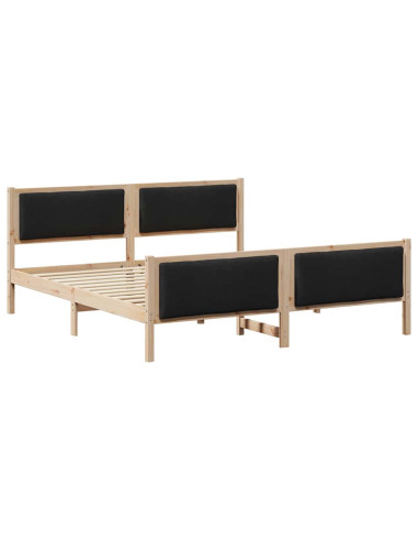 Struttura del letto con testiera Nero 200 x 200 cm Tessuto