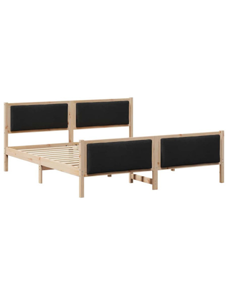 Struttura del letto con testiera Nero 200 x 200 cm Tessuto