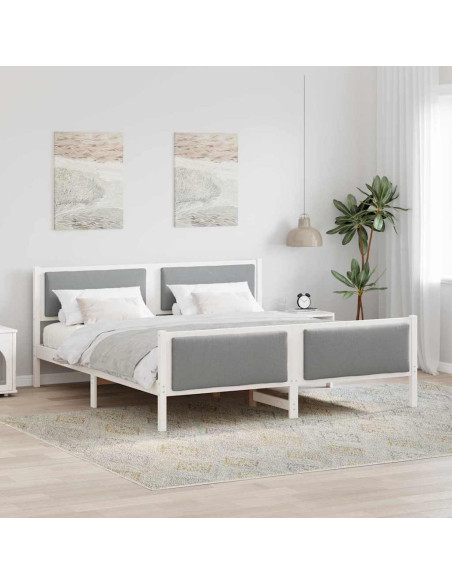 Struttura del letto Grigio chiaro 200 x 200 cm Tessuto