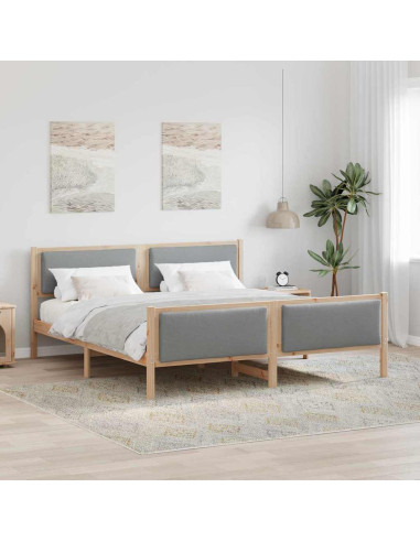 Struttura del letto Grigio chiaro 180 x 200 cm Tessuto