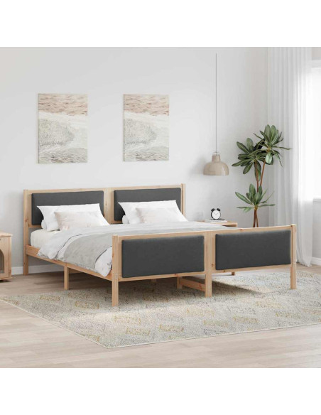 Struttura del letto Grigio scuro 180 x 200 cm Tessuto