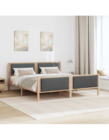Struttura del letto Grigio scuro 180 x 200 cm Tessuto