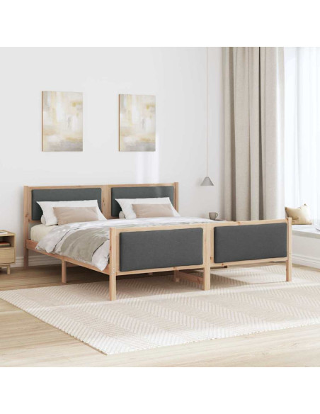 Struttura del letto Grigio scuro 180 x 200 cm Tessuto