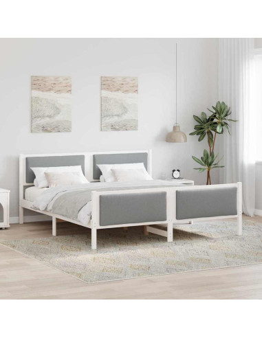 Struttura del letto Grigio chiaro 180 x 200 cm Tessuto