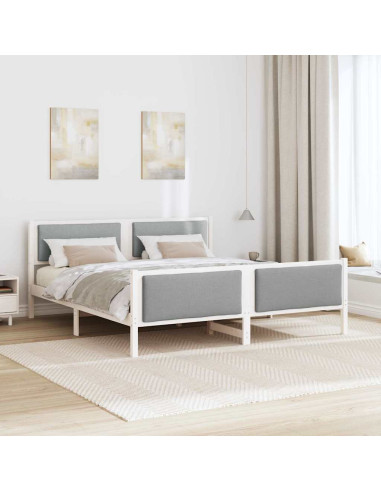 Struttura del letto Grigio chiaro 180 x 200 cm Tessuto