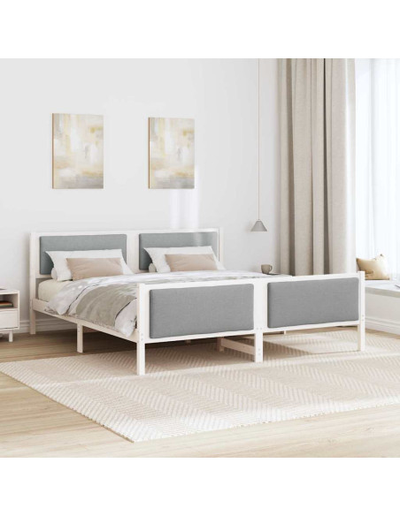 Struttura del letto Grigio chiaro 180 x 200 cm Tessuto