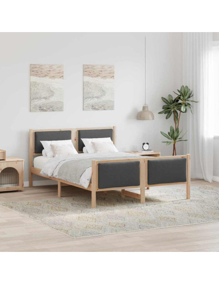 Struttura del letto Grigio scuro 160 x 200 cm Tessuto