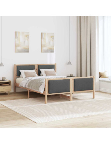 Struttura del letto Grigio scuro 160 x 200 cm Tessuto