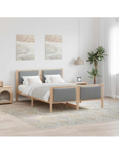 Struttura del letto Grigio chiaro 150 x 200 cm Tessuto